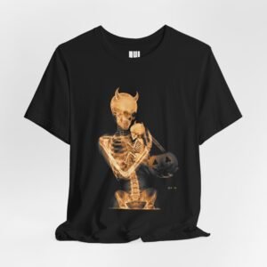 Momster Horned Skeleton Mom and Baby Halloween Tee