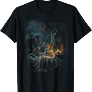 Dreamcore Girl & Monsters Shirt, Bedtime Reading Art Tee, Dreamcore Gift