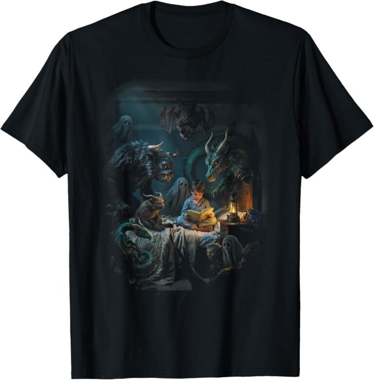 Dreamcore Boy & Monster Shirt, Bedtime Reading Art Tee, Dreamcore Gift design