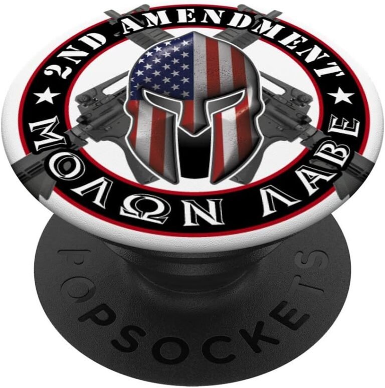 2nd Amendment Spartan Mask Grip, AR15 American Flag Phone Grip, Patriot Gift design