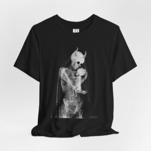 Momster Shirt, Veiled Gothic X-Ray Skeleton Mom and Baby Halloween Tee, Moody Horned Skeleton Mom Gift