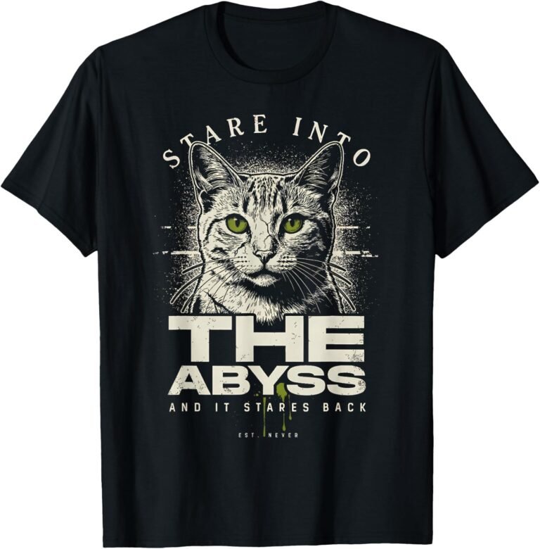 Stare Into The Abyss Cat Shirt, Vintage Engraved Green Eyes Tee, Cat Lover Gift design