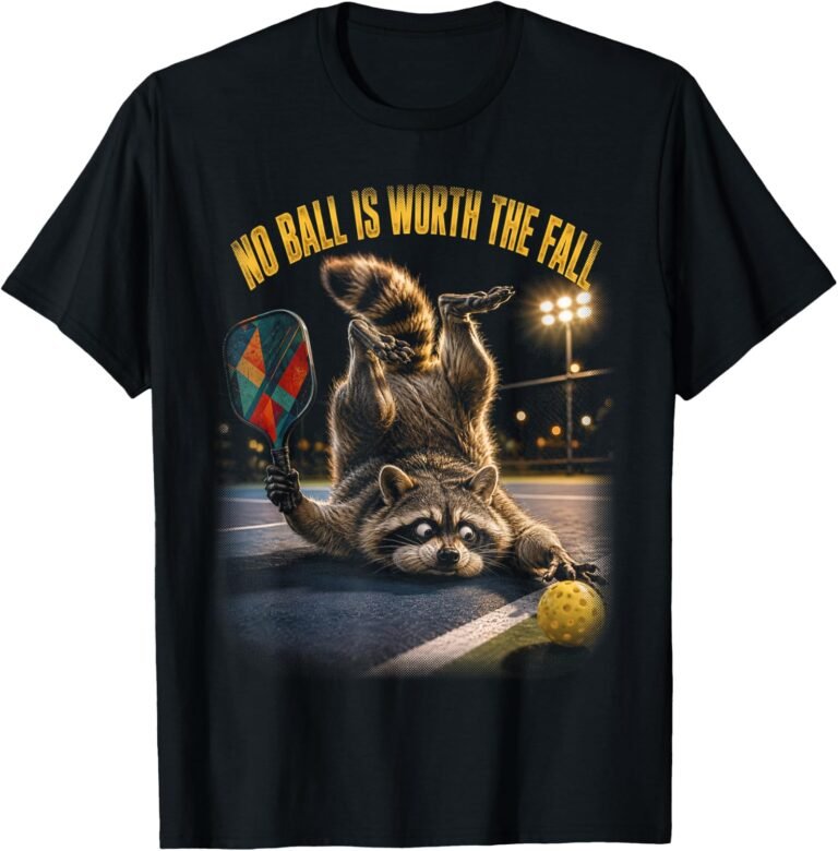 Raccoon Pickleball Wipeout Shirt, No Ball Is Worth The Fall Tee, Funny Pickleball Gift design