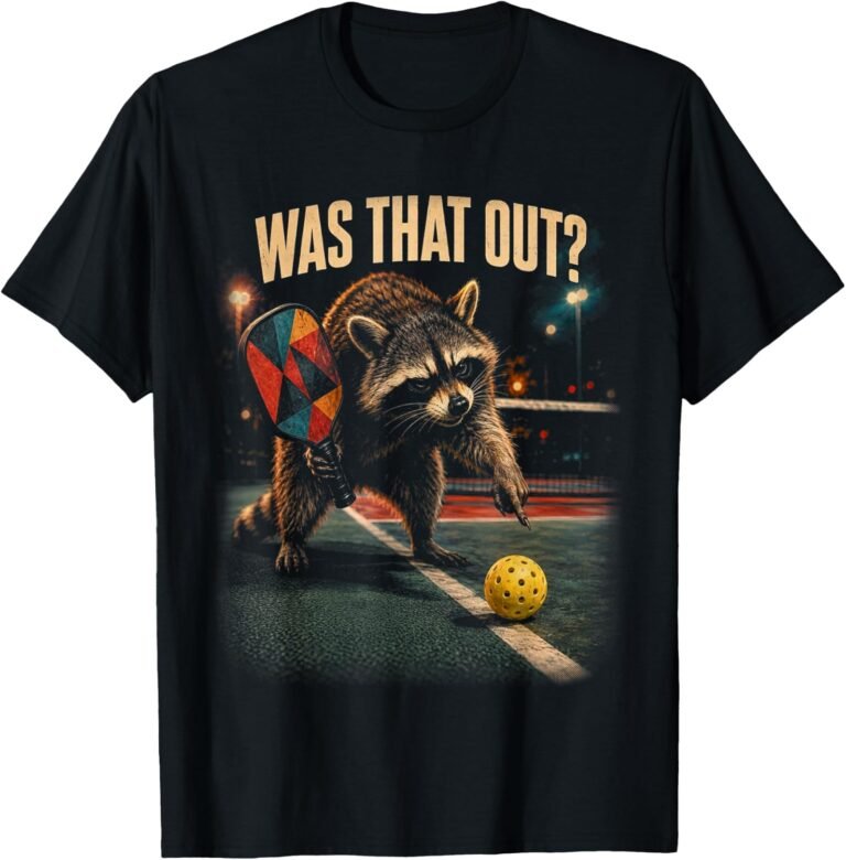 Was That Out Raccoon Shirt, Pickleball Line Call Tee, Funny Pickleball Gift design