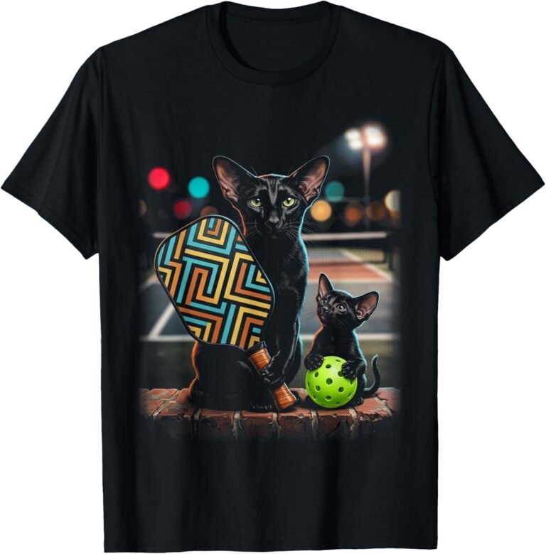 Mother Daughter Oriental Shorthair Cat Pickleball Shirt, Matching Duo Tee, Cat Lover Gift design