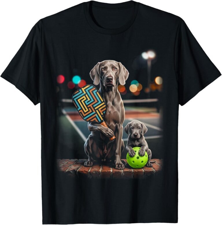Weimaraner Pickleball Duo Shirt, Puppy Paddle Pair Tee, Dog Lover Gift design