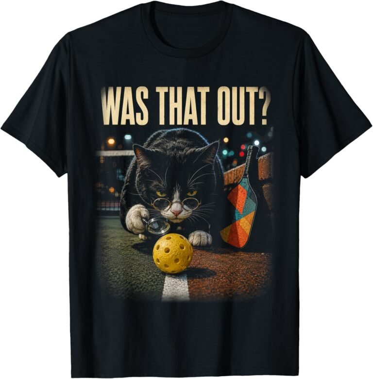 Was That Out Cat Shirt, Pickleball Line Detective Tee, Funny Pickleball Gift design