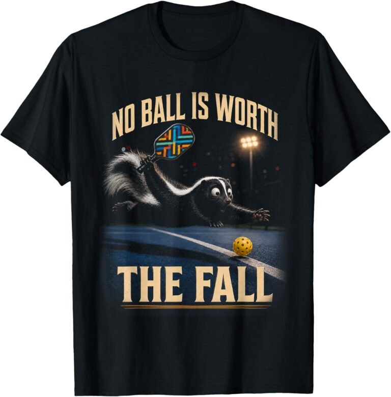 Skunk Pickleball Diving Save Shirt, No Ball Is Worth The Fall Tee, Funny Pickleball Gift design