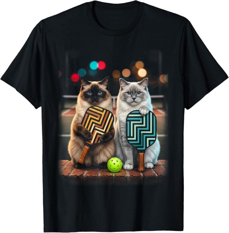 Mother Daughter Ragdoll Cat Pickleball Shirt, Matching Duo Tee, Cat Lover Gift design