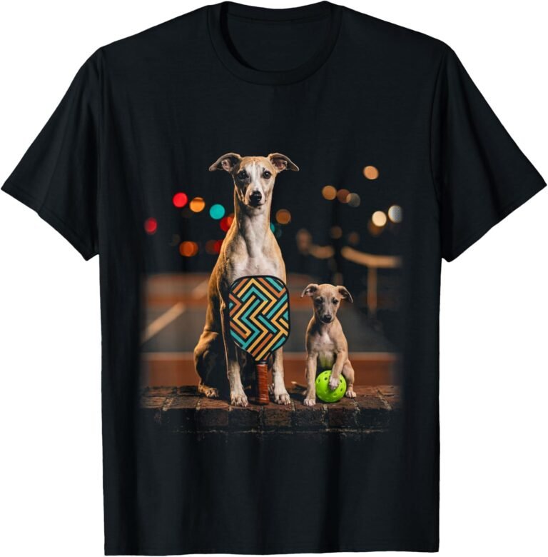 Whippet Pickleball Duo Shirt, Puppy Paddle Pair Tee, Dog Lover Gift design
