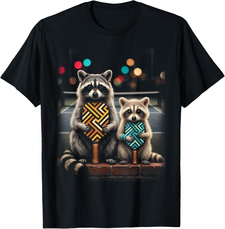 Mother Daughter Raccoon Pickleball Shirt, Matching Duo Tee, Pickleball Gift design