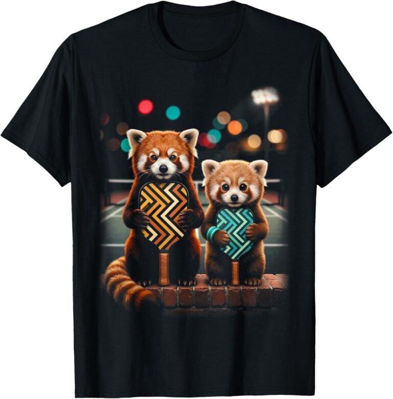 Mother Daughter Red Panda Pickleball Shirt, Matching Duo Tee, Pickleball Gift design