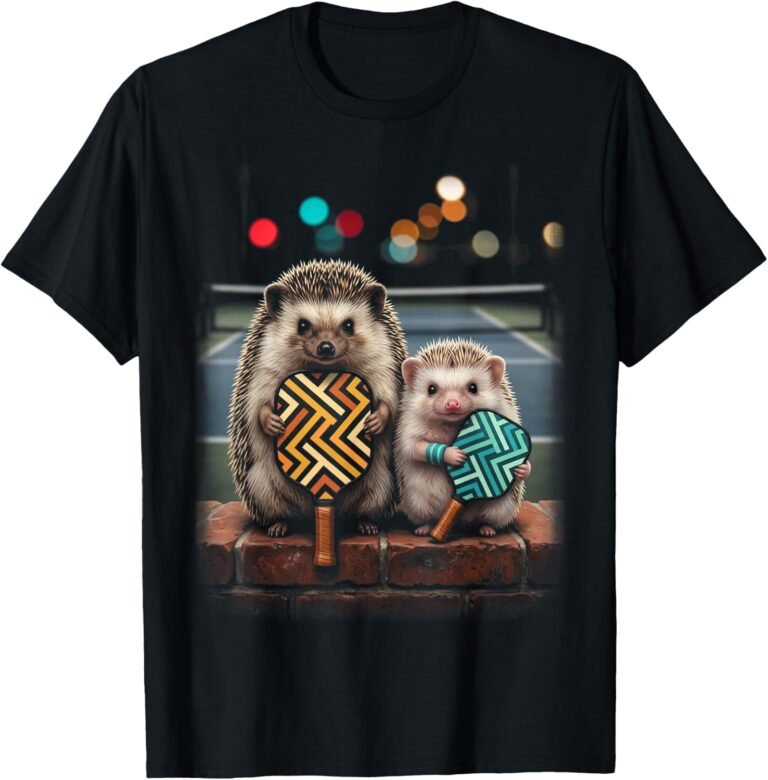 Mother Daughter Hedgehog Pickleball Shirt, Matching Duo Tee, Pickleball Gift design