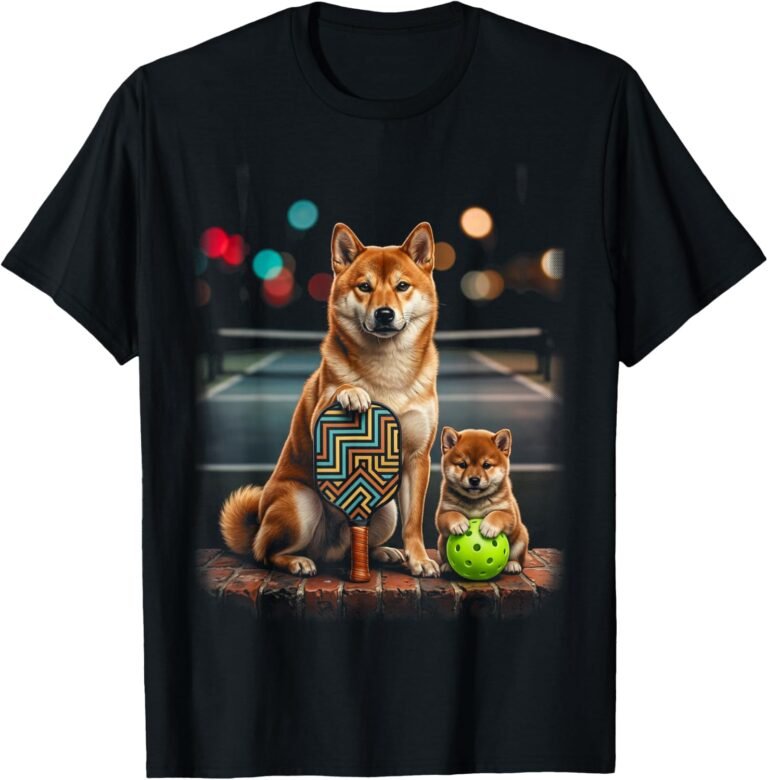 Shiba Inu Pickleball Duo Shirt, Puppy Paddle Pair Tee, Dog Lover Gift design
