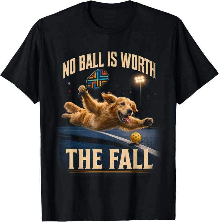 Golden Retriever Pickleball Shirt, No Ball Is Worth The Fall Tee, Funny Pickleball Gift design