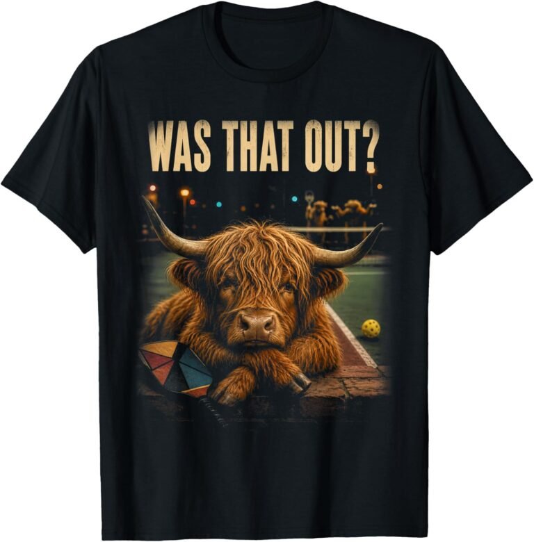 Was That Out Highland Cow Shirt, Pickleball Skeptic Tee, Funny Pickleball Gift design