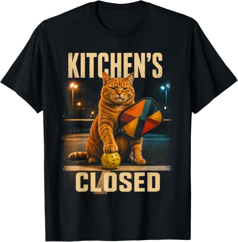 Kitchens Closed Cat Shirt, Pickleball Paw Block Tee, Funny Pickleball Gift design