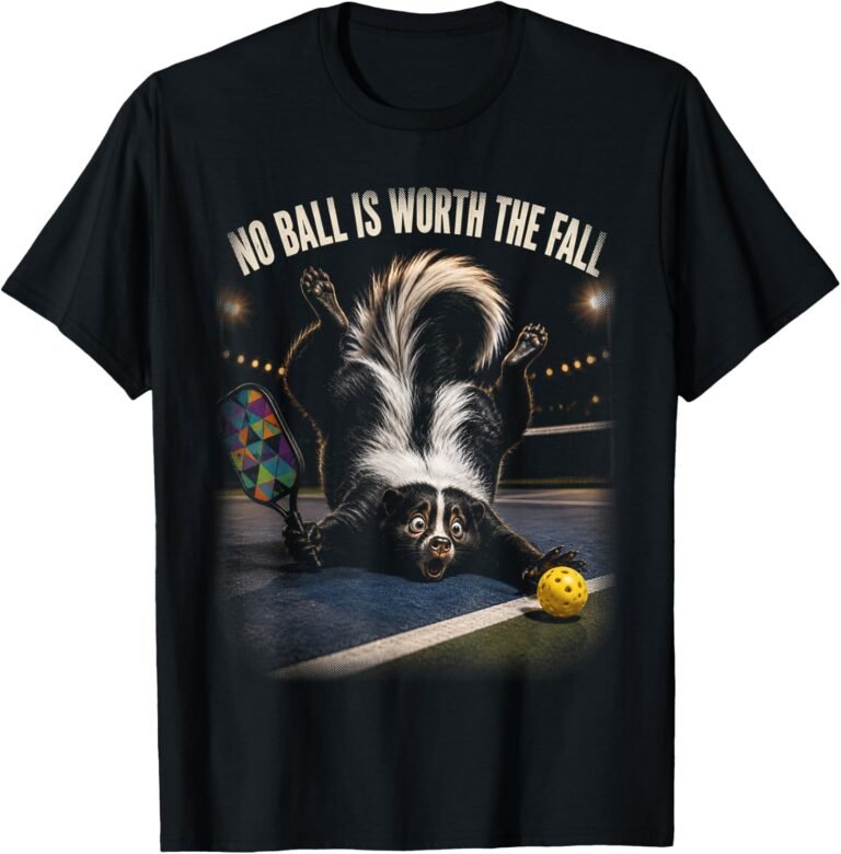 Skunk Pickleball Wipeout Shirt, No Ball Is Worth The Fall Tee, Funny Pickleball Gift design