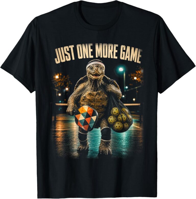Just One More Game Turtle Shirt, Pickleball Gear Bag Tee, Funny Pickleball Gift design