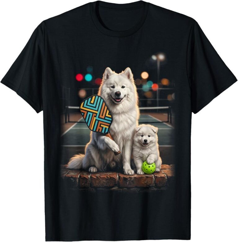 Samoyed Pickleball Duo Shirt, Puppy Paddle Pair Tee, Dog Lover Gift design
