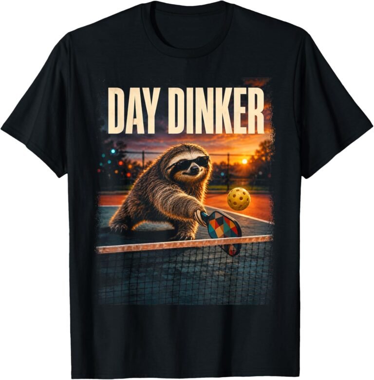 Day Dinker Sloth Shirt, Pickleball Sunglasses Dink Tee, Funny Pickleball Gift design