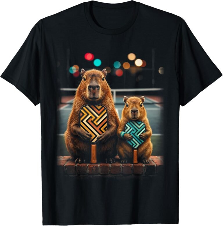 Mother Daughter Capybara Pickleball Shirt, Matching Duo Tee, Pickleball Gift design