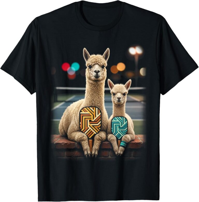 Mother Daughter Alpaca Pickleball Shirt, Matching Duo Tee, Pickleball Gift design