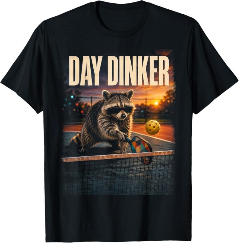 Day Dinker Raccoon Shirt, Pickleball Sunglasses Dink Tee, Funny Pickleball Gift design
