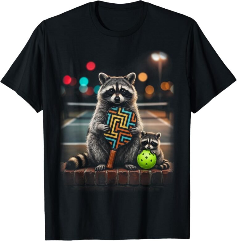 Raccoon Family Pickleball Shirt, Matching Outfit Tee, Raccoon Lover Gift design
