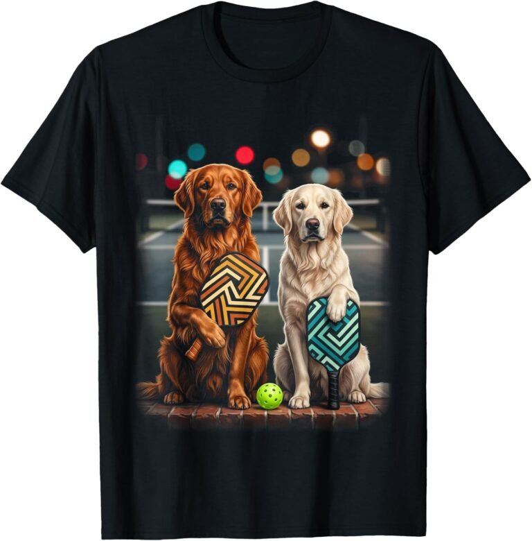 Retriever Pickleball Duo Shirt, Puppy Paddle Pair Tee, Dog Lover Gift design