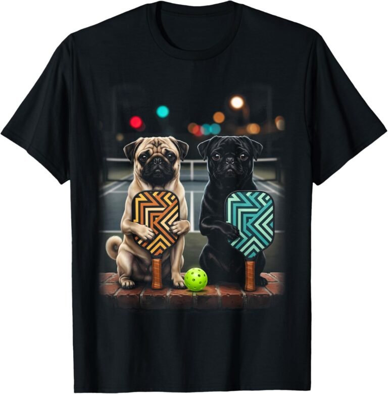 Pug Pickleball Duo Shirt, Puppy Paddle Pair Tee, Dog Lover Gift design