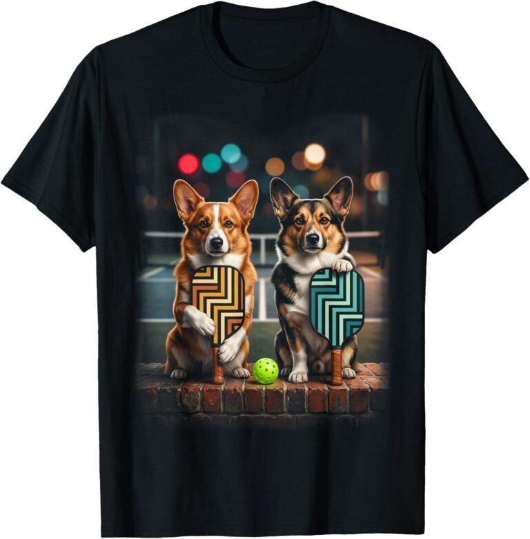 Corgi Pickleball Duo Shirt, Puppy Paddle Pair Tee, Dog Lover Gift design