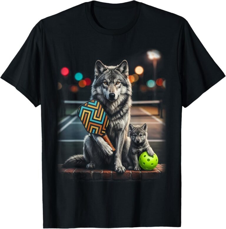 Wolf Family Pickleball Shirt, Matching Outfit Tee, Wolf Lover Gift design