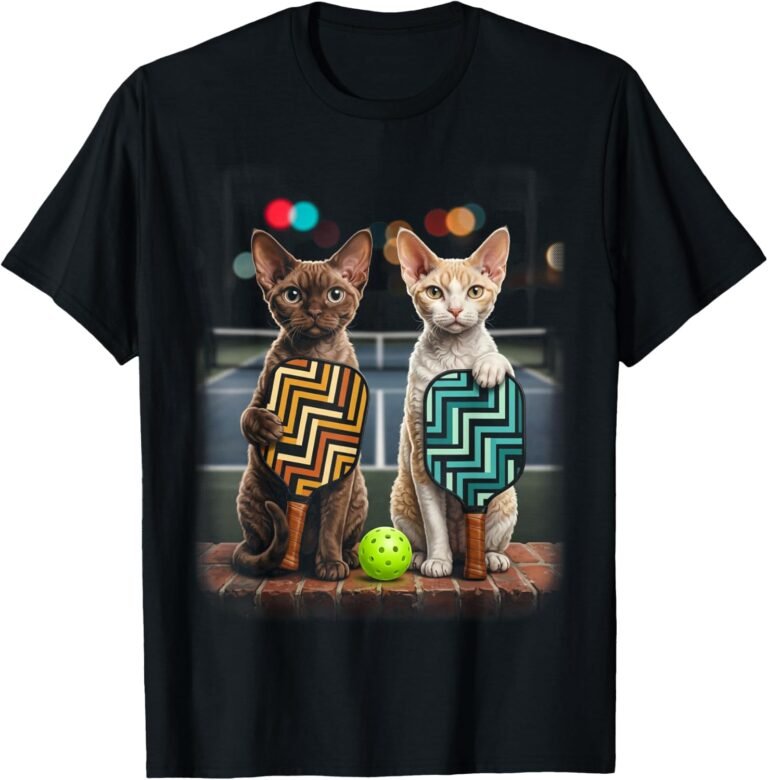 Mother Daughter Devon Rex Cat Pickleball Shirt, Matching Duo Tee, Cat Lover Gift design