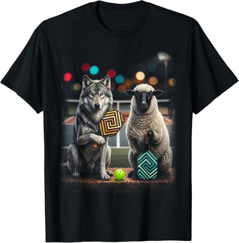 Wolf & Sheep Husband and Wife Pickleball Shirt, Matching Duo Tee, Pickleball Couple Gift design