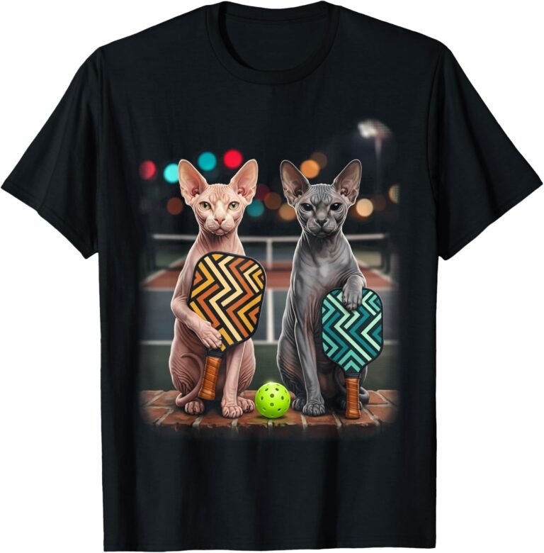 Mother Daughter Sphynx Cat Pickleball Shirt, Matching Duo Tee, Cat Lover Gift design