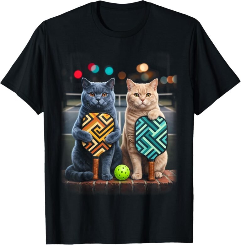 Mother Daughter British Shorthair Cat Pickleball Shirt, Matching Duo Tee, Cat Lover Gift design