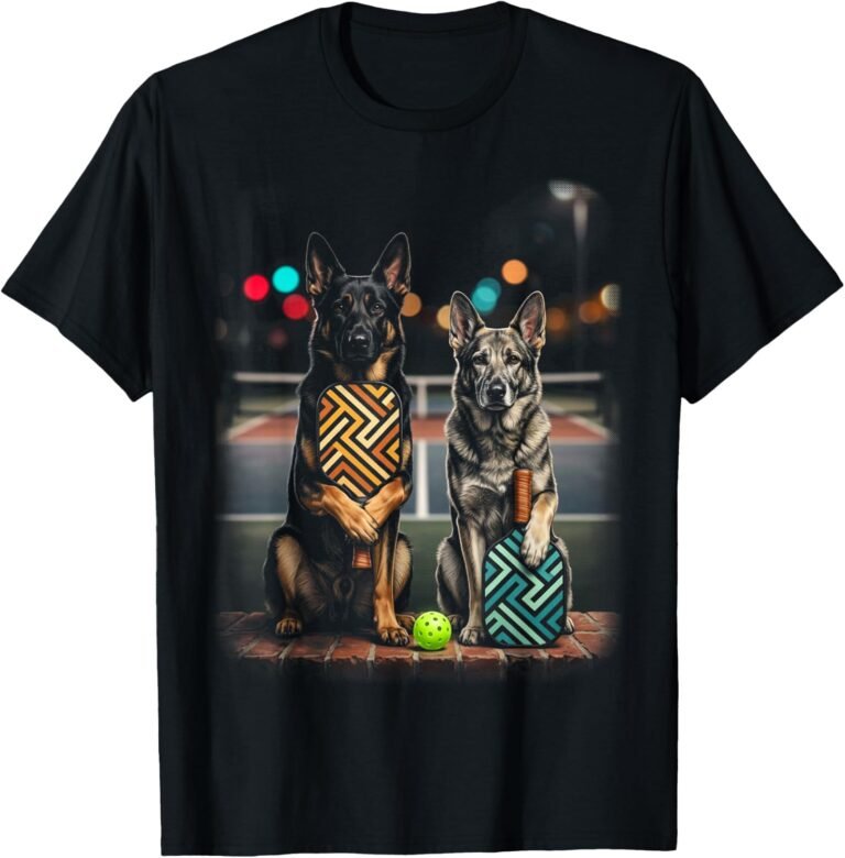 Shepherd Pickleball Duo Shirt, Puppy Paddle Pair Tee, Dog Lover Gift design