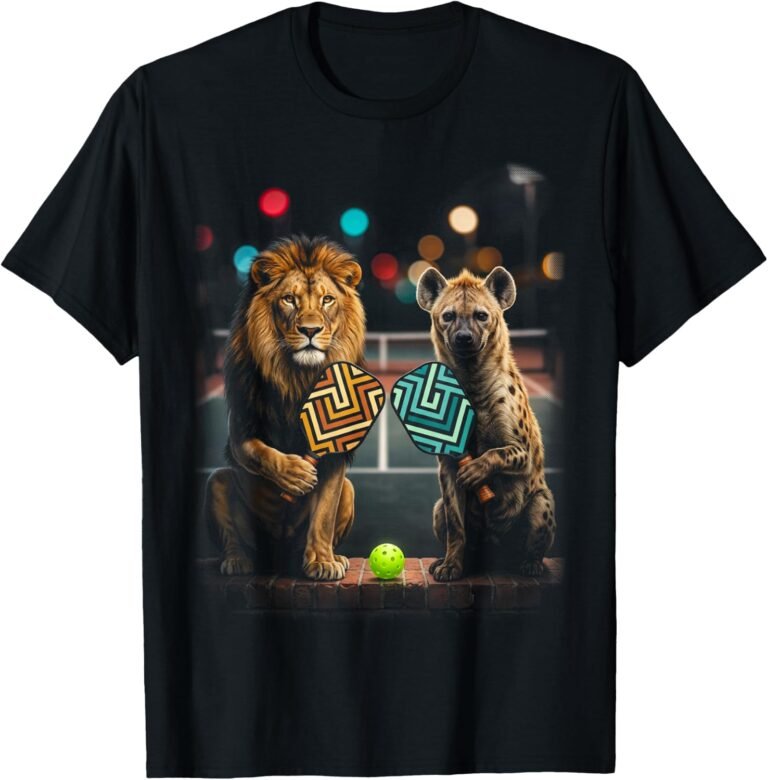 Lion & Hyena Husband and Wife Pickleball Shirt, Matching Duo Tee, Pickleball Couple Gift design