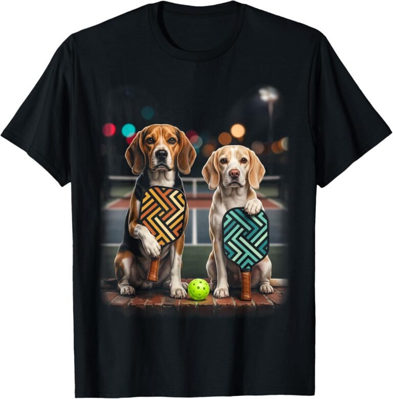 Beagle Pickleball Duo Shirt, Puppy Paddle Pair Tee, Dog Lover Gift design