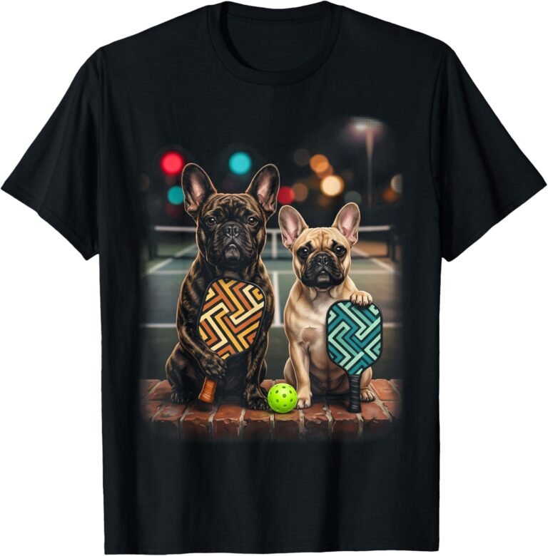 Frenchie Pickleball Duo Shirt, Puppy Paddle Pair Tee, Dog Lover Gift design