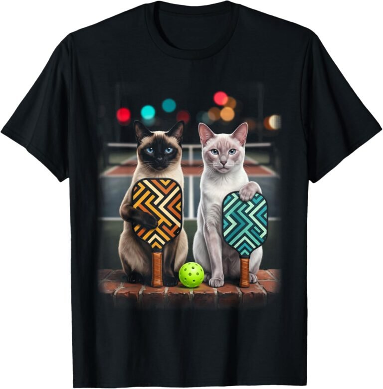 Mother Daughter Siamese Cat Pickleball Shirt, Matching Duo Tee, Cat Lover Gift design