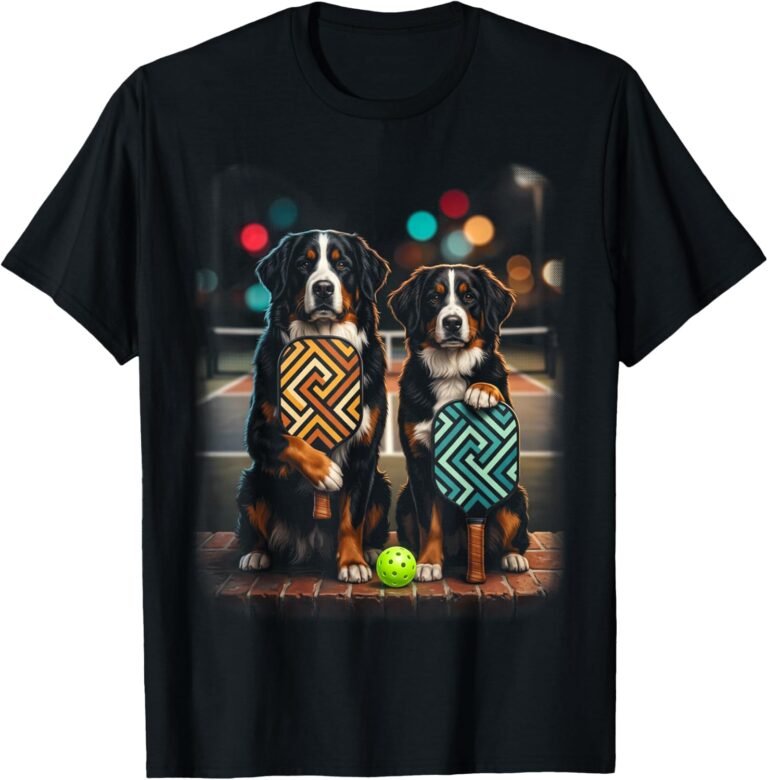 Bernese Pickleball Duo Shirt, Puppy Paddle Pair Tee, Dog Lover Gift design