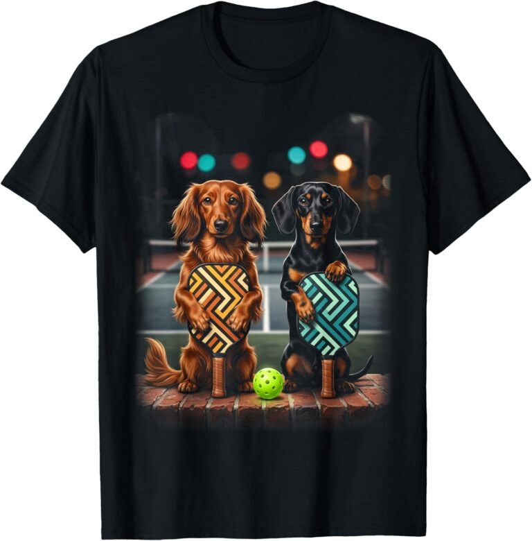 Dachshund Pickleball Duo Shirt, Puppy Paddle Pair Tee, Dog Lover Gift design