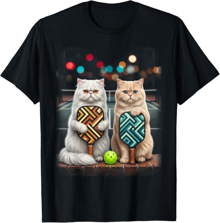 Mother Daughter Persian Cat Pickleball Shirt, Matching Duo Tee, Cat Lover Gift design