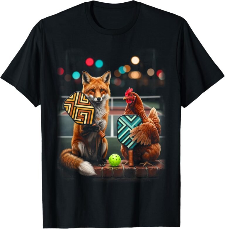 Fox & Hen Husband and Wife Pickleball Shirt, Matching Duo Tee, Pickleball Couple Gift design