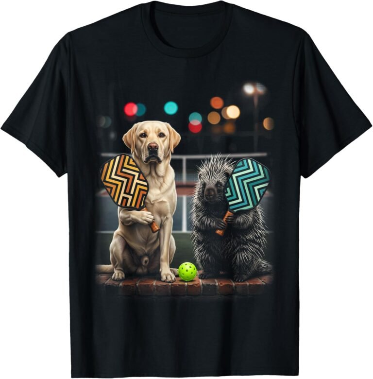 Dog & Porcupine His and Hers Pickleball Shirt, Matching Duo Tee, Pickleball Gift design