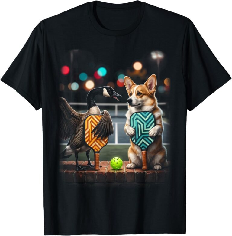 Goose & Corgi Funny Couple Pickleball Shirt, Matching Duo Tee, Pickleball Gift design