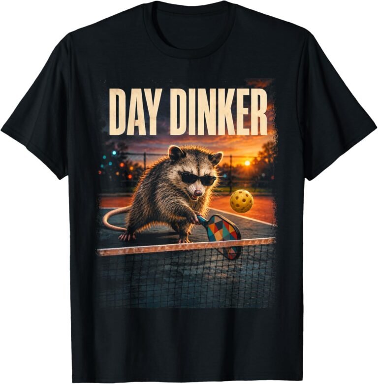 Day Dinker Opossum Shirt, Pickleball Sunglasses Dink Tee, Funny Pickleball Gift design