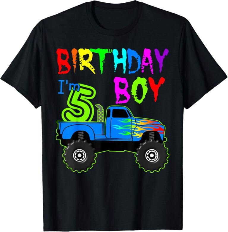 Monster Truck Birthday Shirt, 5th Birthday Boy Tee, Monster Truck Gift design